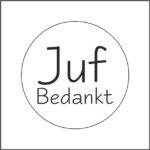 Etiketten - Juf bedankt - wit - 500 stuks