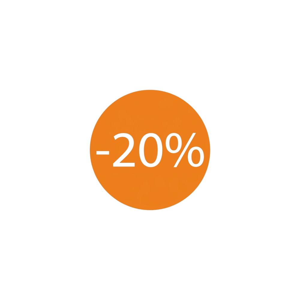 Labels - discount rate -20% - orange - 16mm - 500 pcs.