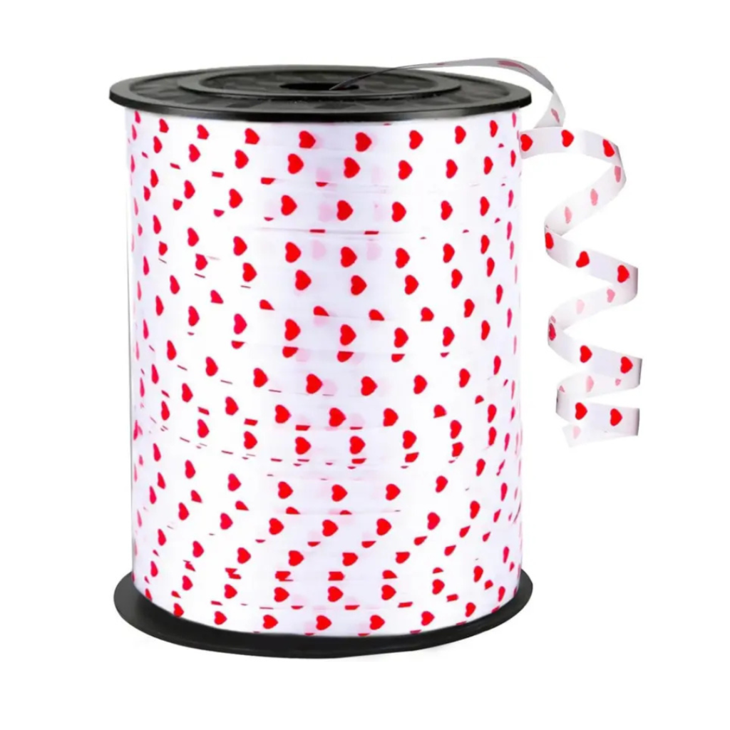 Krullint hart - wit - 10mm x 250 meter