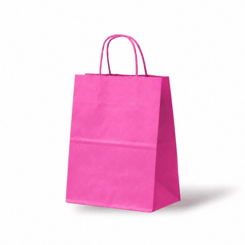 Papieren Tas (M) - Magenta / Roze - 100 Stuks