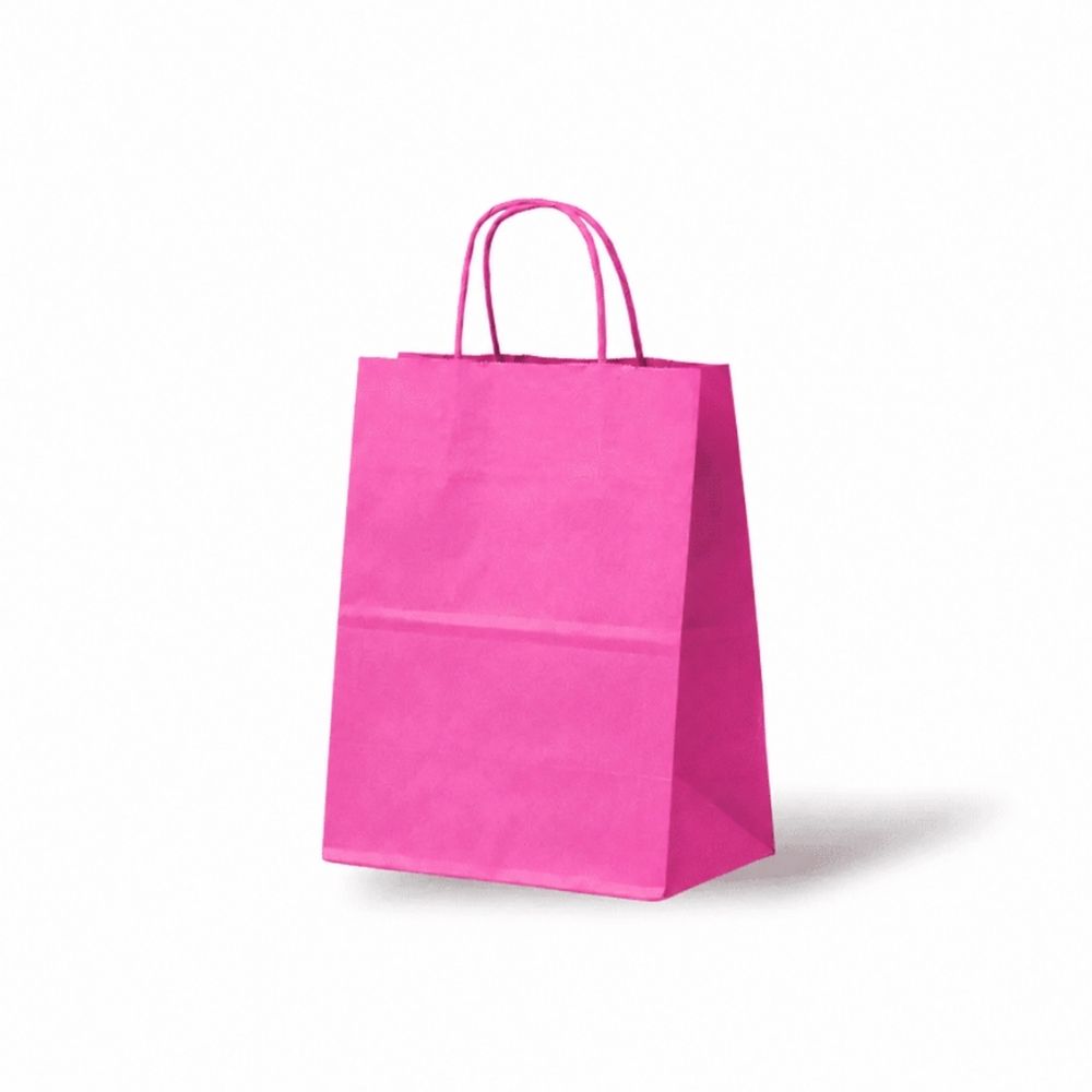 Papieren Tas (S) - Magenta / Roze - 100 Stuks