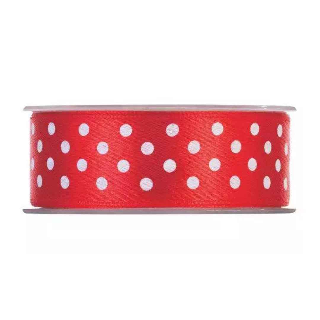 Stip satijn - rood-wit