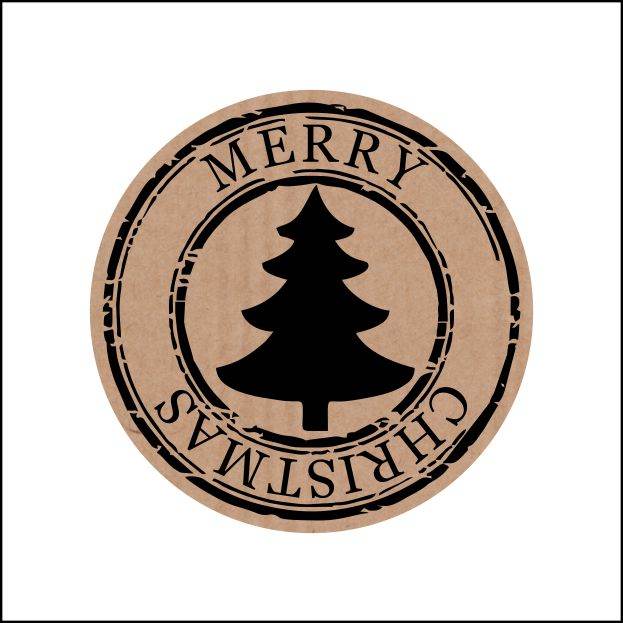 Etiketten kraft – merry christmas – 500 st