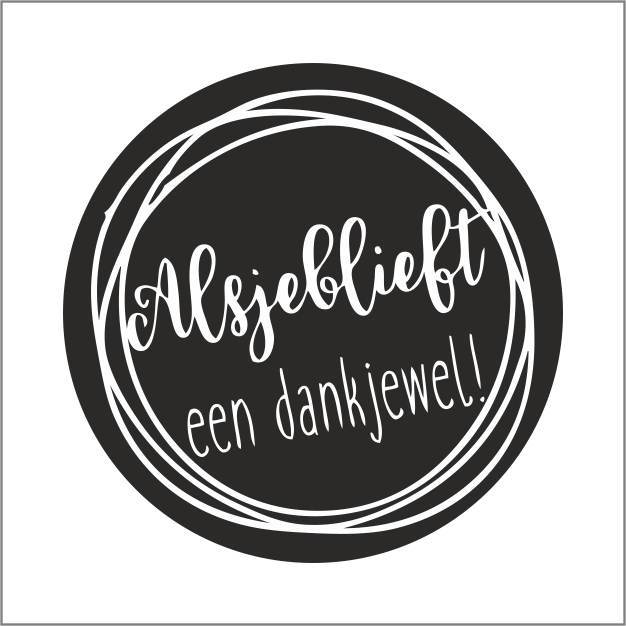 Etiketten  - Alsjeblieft - rond 47mm - 500 stuks
