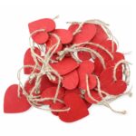Wooden lucky heart – red – 24 pieces - Image 2