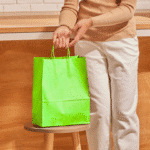 Paper bag (M) – Lime / Light Green – 50 pieces - Image 2