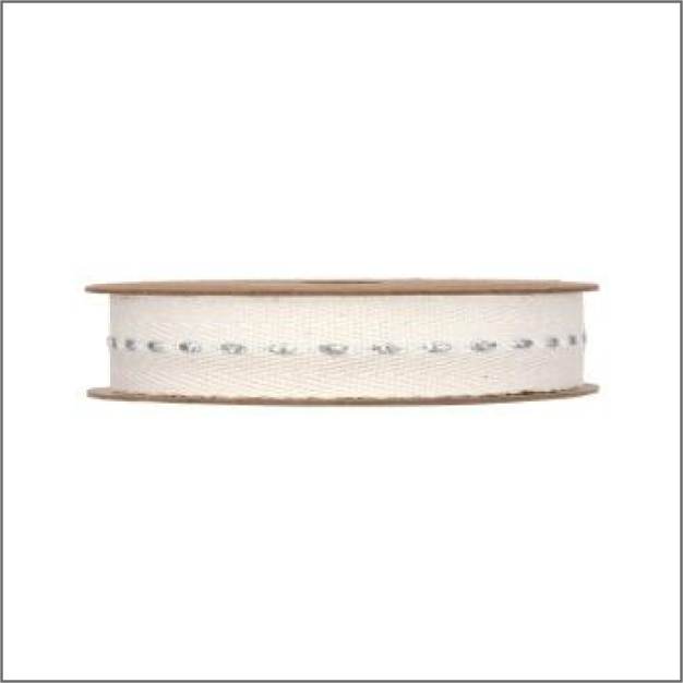 Metallic line - zilver - katoen lint - 10 meter