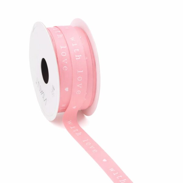 Ribbon - "with love" - pink