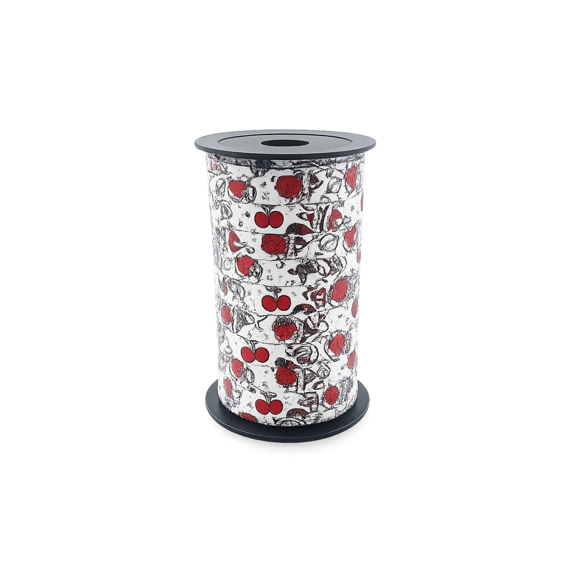 Kräuselband - Tattoo - weiß-rot