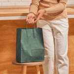 Papieren Tas (M) – Leger Groen – 50 Stuks - Afbeelding 2