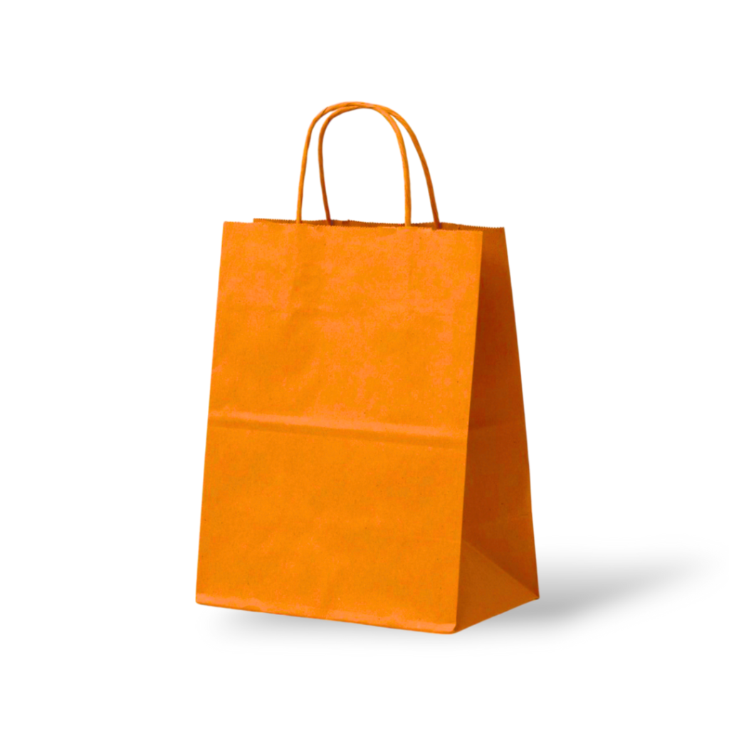 Papieren Tas (M) - Oranje - 100 Stuks