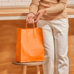 Papieren Tas (M) - Oranje - 50 Stuks - Afbeelding 2