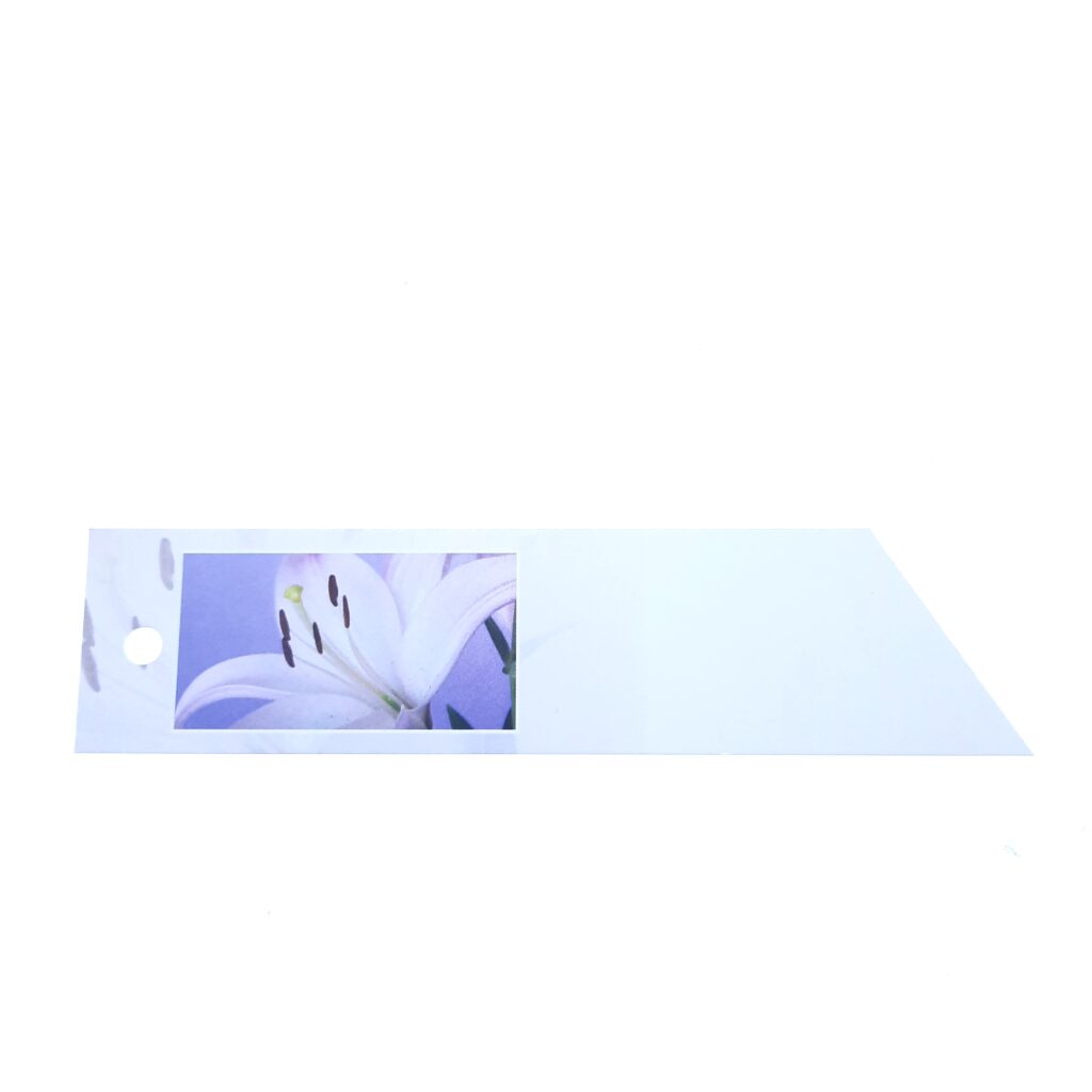Rouwkaart - Lila label - Blanco - 15,5 x 4 cm - 20 stuks