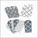 Label with rope - black white - 12 pieces