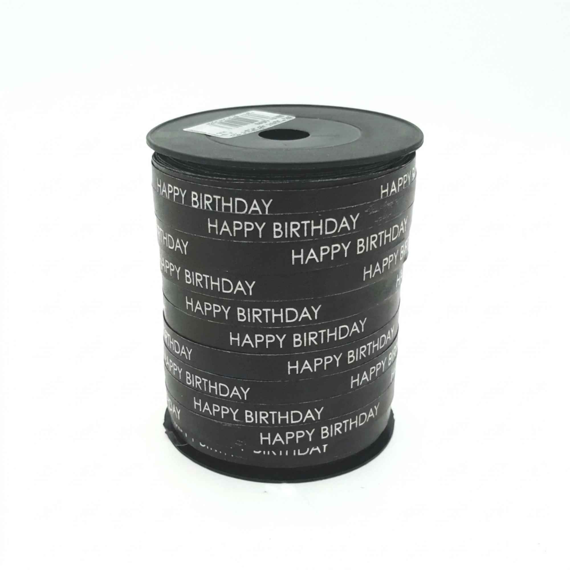 Paperlook krullint - 10 mm x 250 meter - Happy Birthday