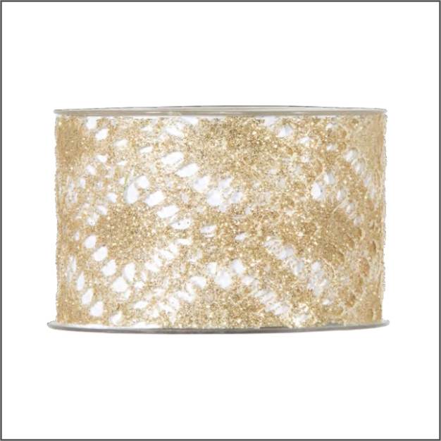 Dekobander - net gold - 10 mtr