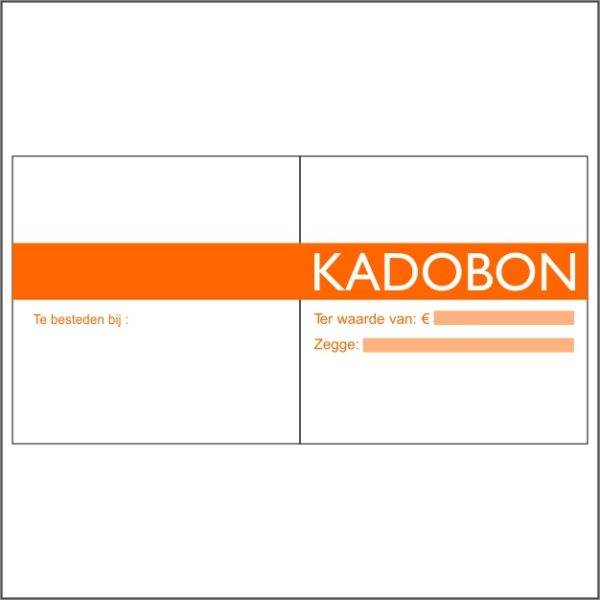 Kadobon blok oranje