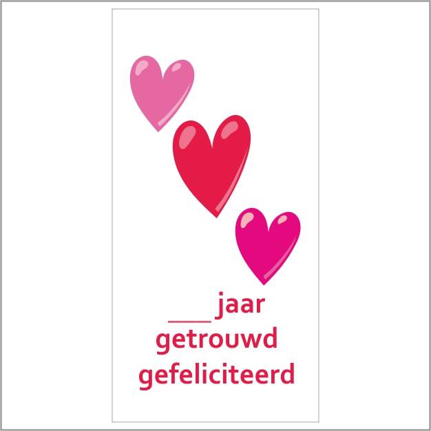cadeau kaartjes - 20 stuks - ... jaar getrouwd, gefeliciteerd