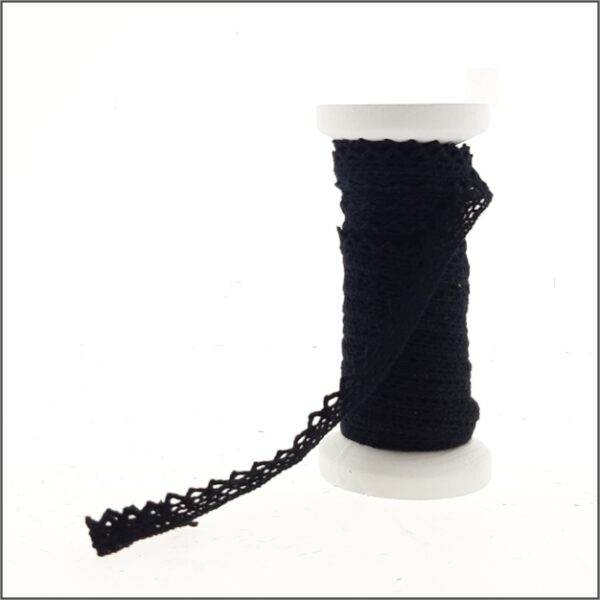 Kant lint zwart - 10mm x 10m