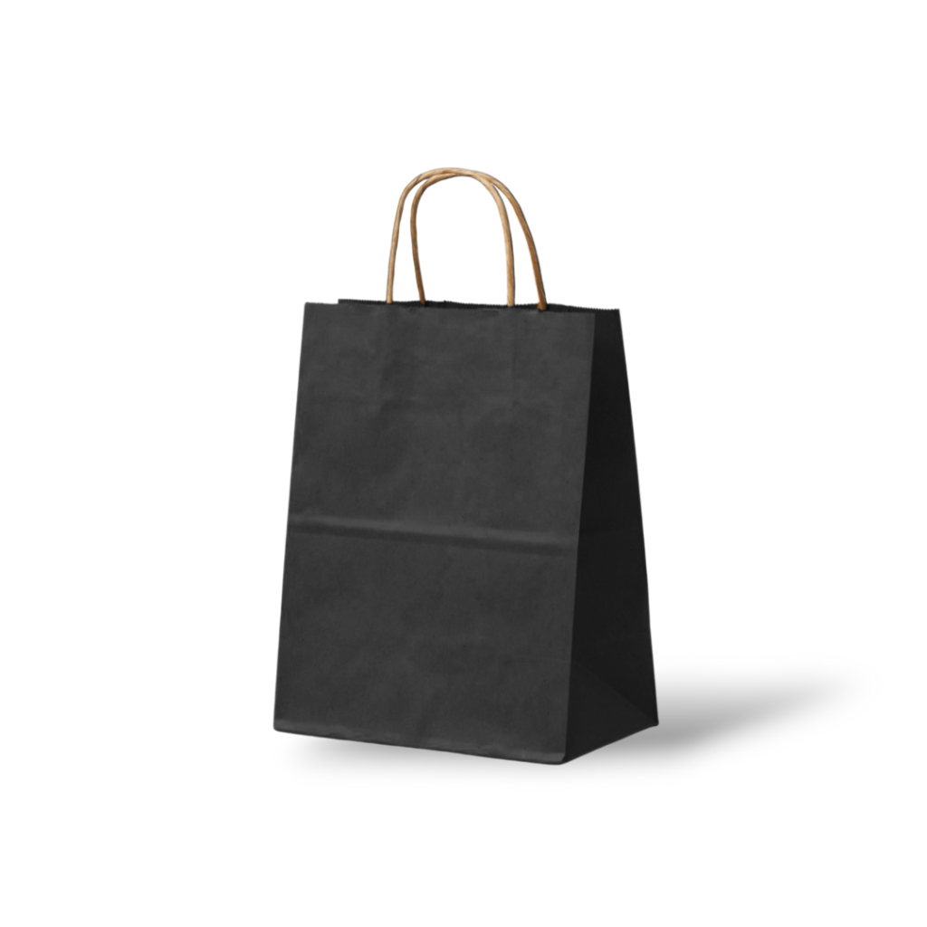 Paper Bag (S) - "Brown Handle" / Black - 50 Pieces