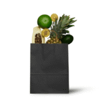 Paper Bag (S) - "Brown Handle" / Black - 50 Pieces - Image 2