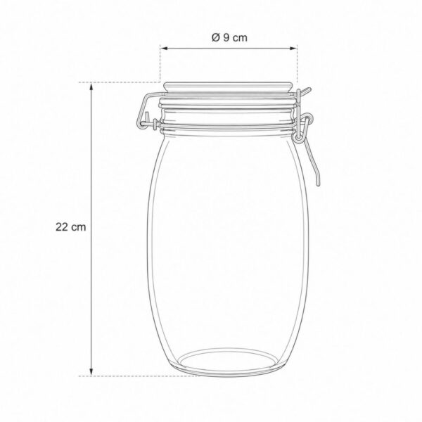 Pot met beugelsluiting - 1300 ml