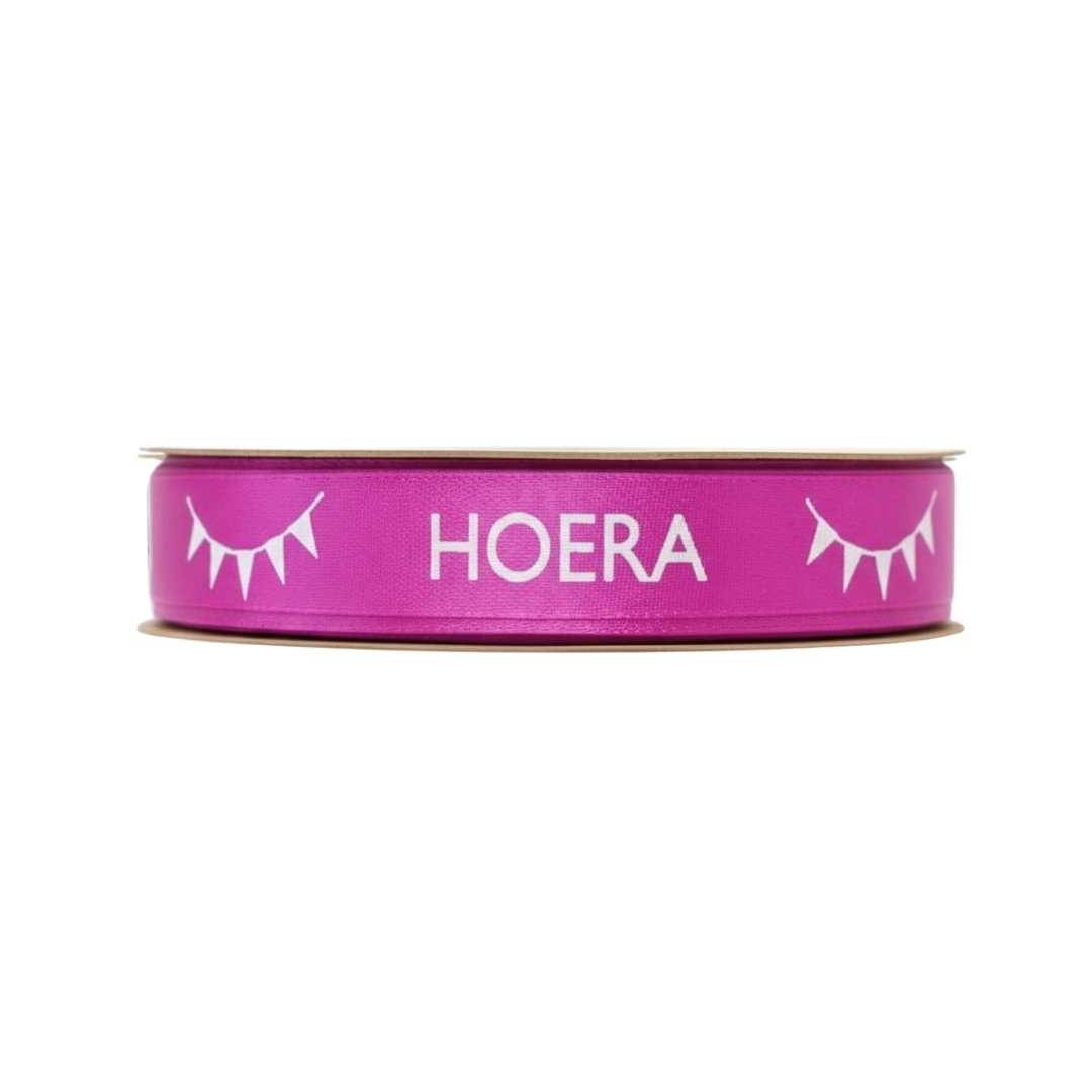 Satijn lint – Hoera - Roze