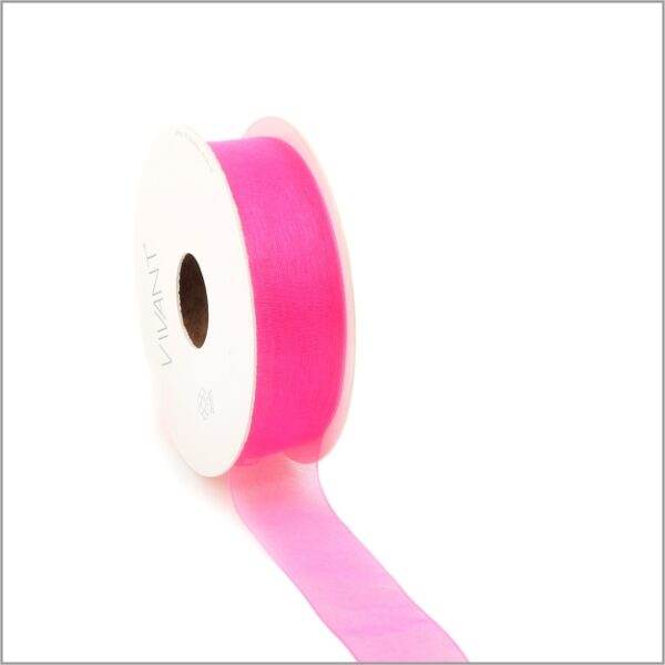 Organza - neon pink - 25mm x 25m