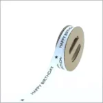 Satin ribbon - Happy Birthday - white - 15 mm x 20 meters - Image 2