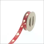 Satijnen lint – hartjes - rood - Afbeelding 2