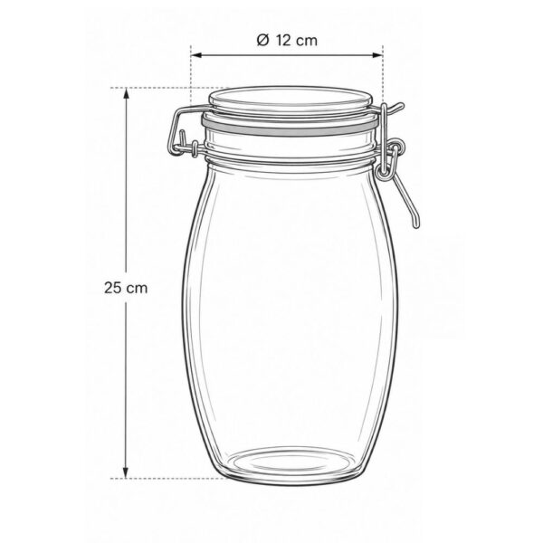 Pot met beugelsluiting - 1900 ml