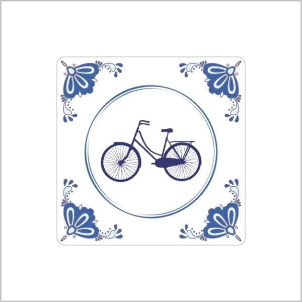 Labels - delft blue - bicycle - 250 pcs.