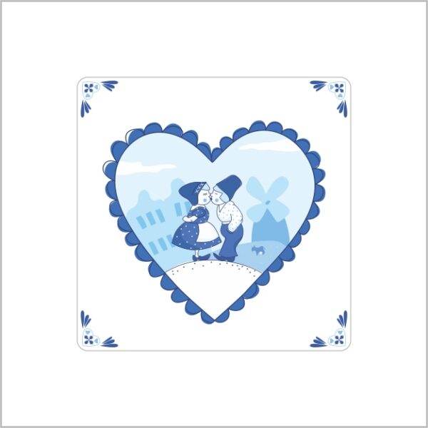 Labels - delft blue - heart - 250 pcs.