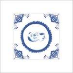 Etiketten - delfts blauw - klomp - 250 stuks