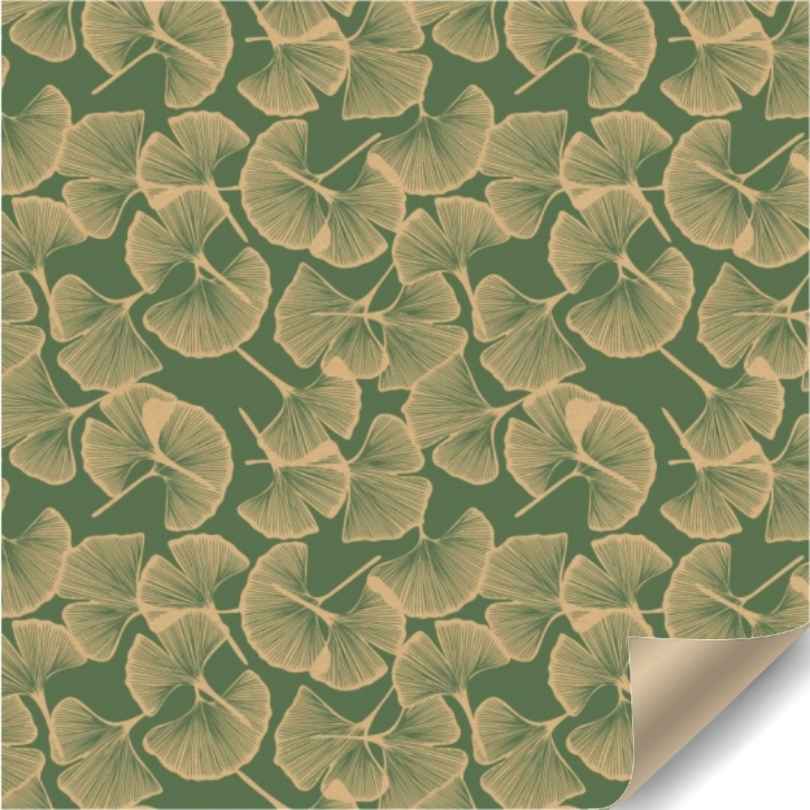 Paper Roll - Bio Kraft Botanic - Green / Kraft - 60cm x 100m