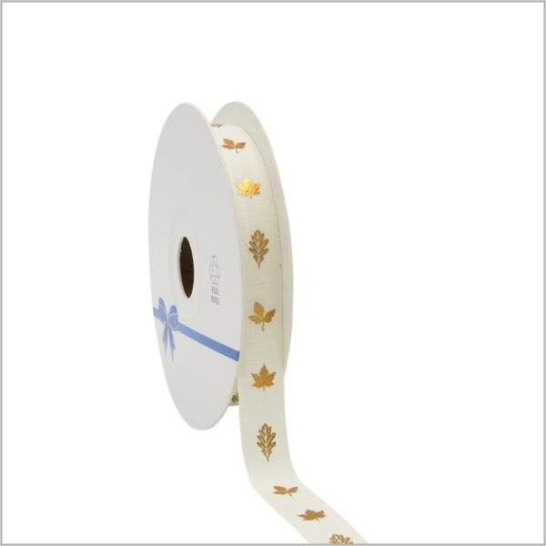 Baumwollband - Autums-Blätter - 15 mm x 20 Meter