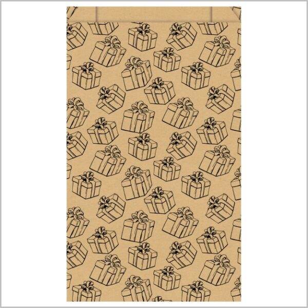 Vlak zakje - Cadeau - bruin 16 + 8 x 27 - 250 stuks