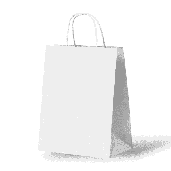 Papieren Tas (L) - Wit - 50 Stuks