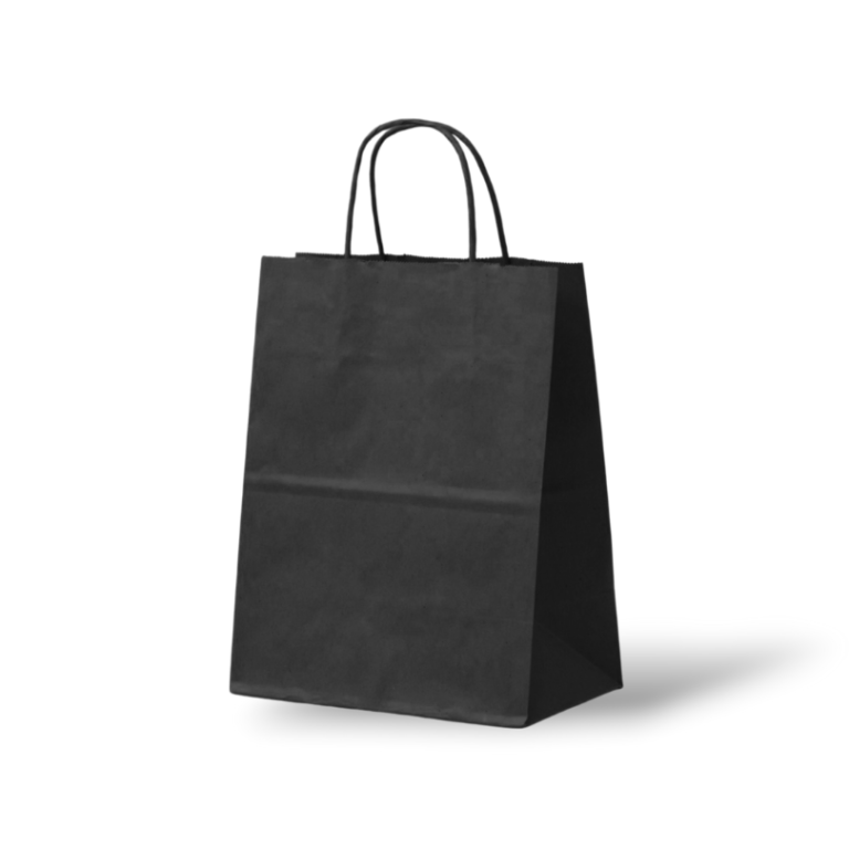 Papieren Tas (M) - Zwart - 100 Stuks