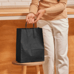 Paper bag (M) - Black - 50 pieces - Image 2