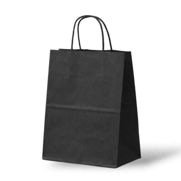 Papieren Tas (L) - Zwart - 50 Stuks