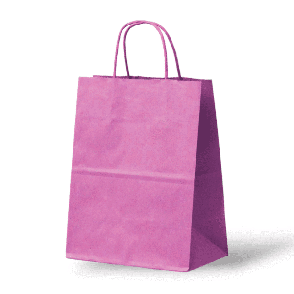 Papieren Tas (L) - Pink / Roze - 50 Stuks
