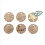 Winter tags - O35mm - 12 stuks