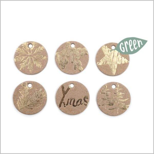 Winter tags - O35mm - 12 stuks