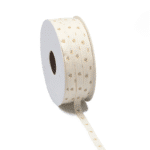 Ribbon - Beige Hearts - White - 25m x 8mm