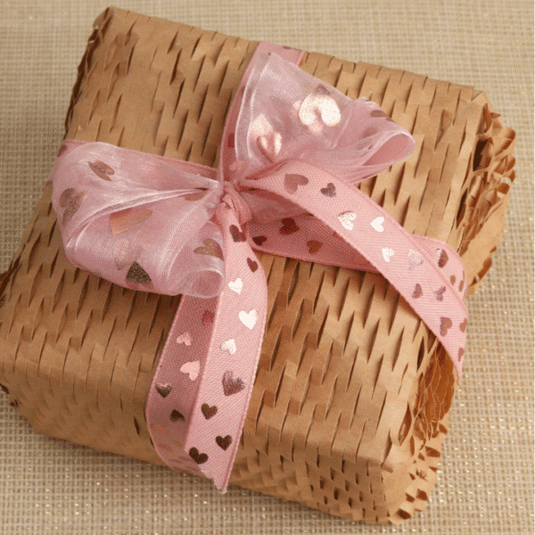 Farbband - Rose Hearts - Rosa - 15m x 12mm