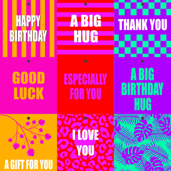 Cadeaukaartje – “Good Luck” – 20 Stuks – Neon