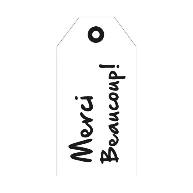 Carte Cadeau –  ”Merci Beaucoup!!” – 20 Pièces – Rétro