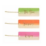 Labels met tekst – Neon kleuren – Gerecycled karton