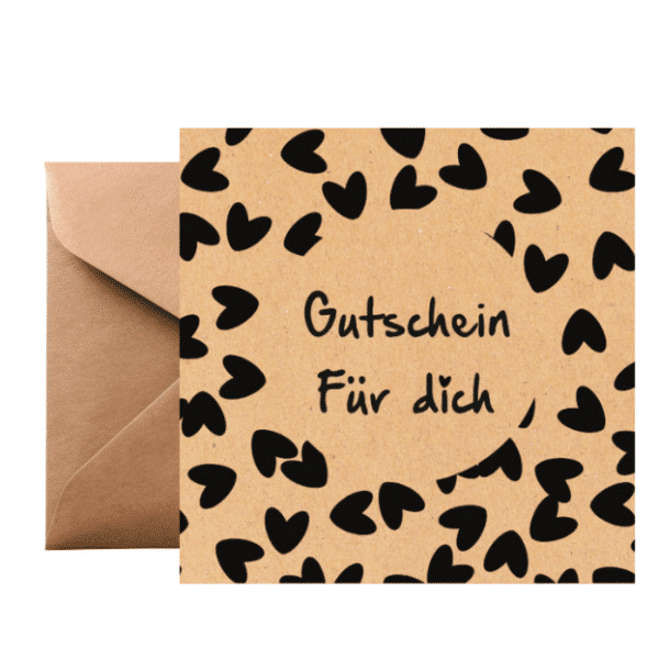 Geschenkgutschein Kraft – "Gutschein Für dich" – Herzchen – 25 Stück | 13x13 cm